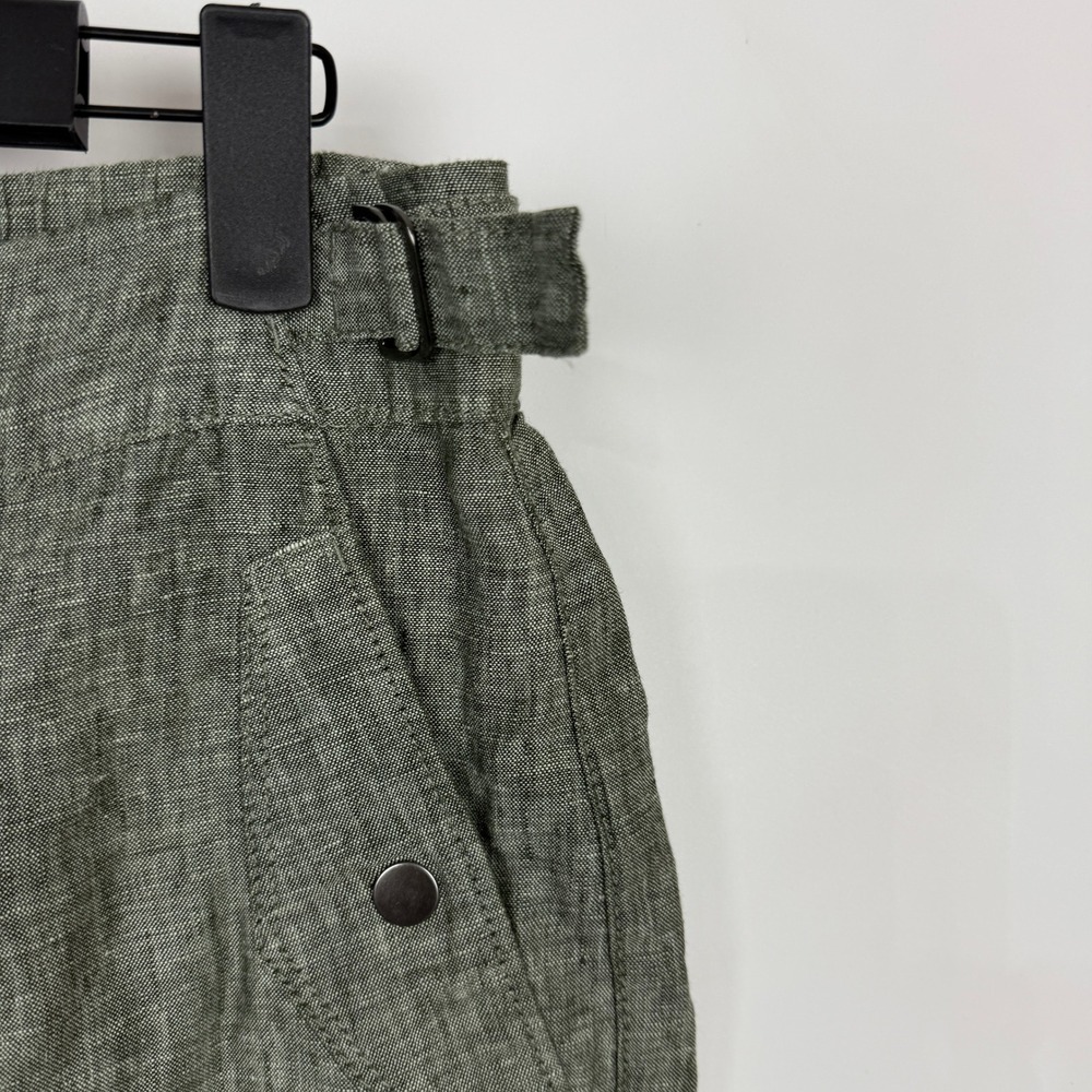 Athleta Voyager Cropped Linen Pants in Aspen Olive Green Size 6 - Picture 4 of 10